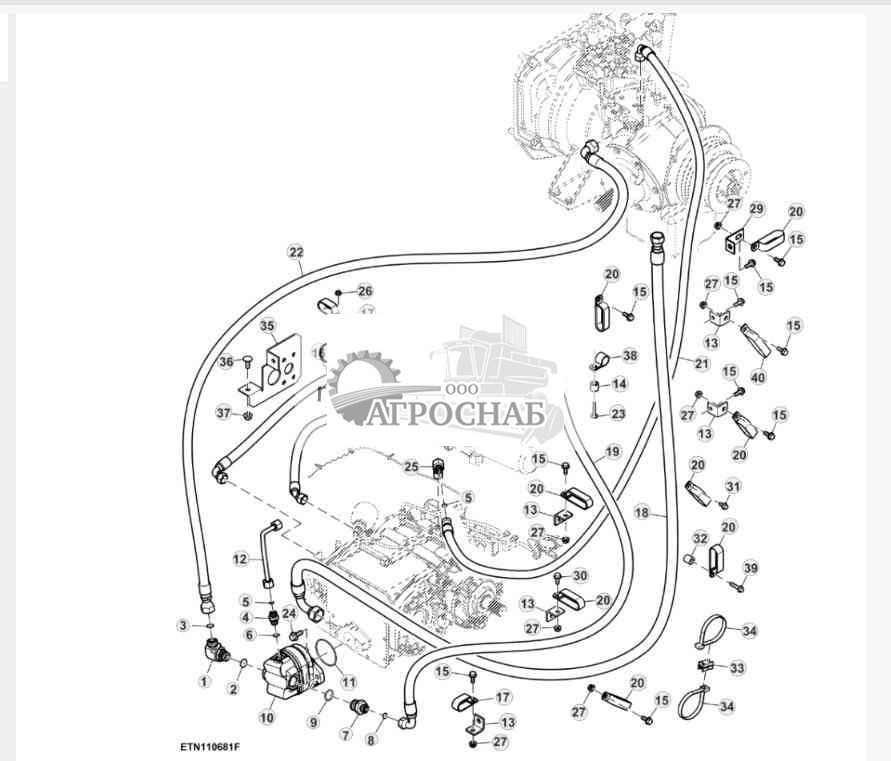 Гидравлические шланги, передний мост, ProDrive™ 